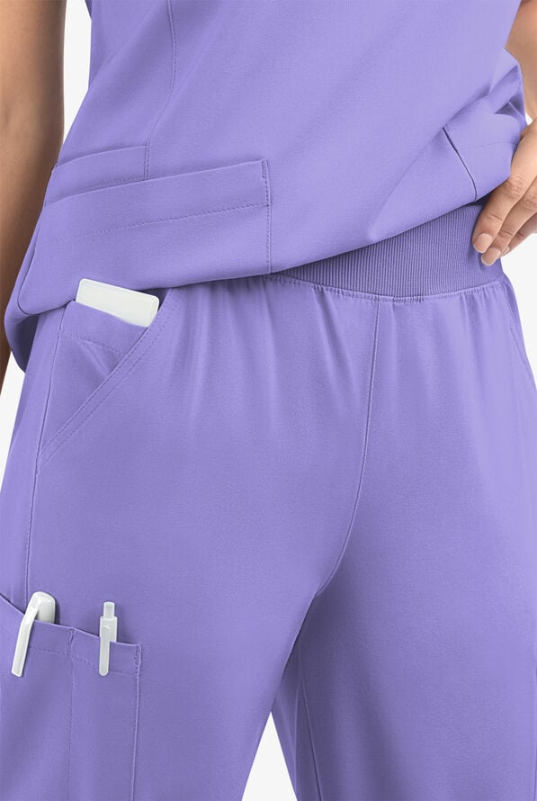 Easy STRETCH Mila Women's 7-Pocket Jogger Scrub Pants - Blueberry Crush - 4