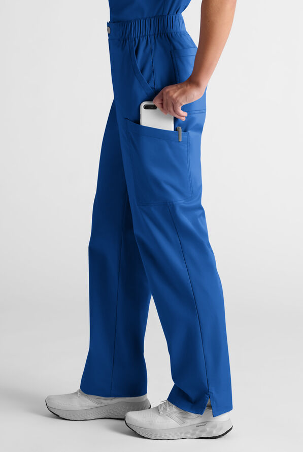 Pantal&oacute;n m&eacute;dico Butter-Soft STRETCH estilo cargo con bragueta y 10 bolsillos para mujer - Royal - 4