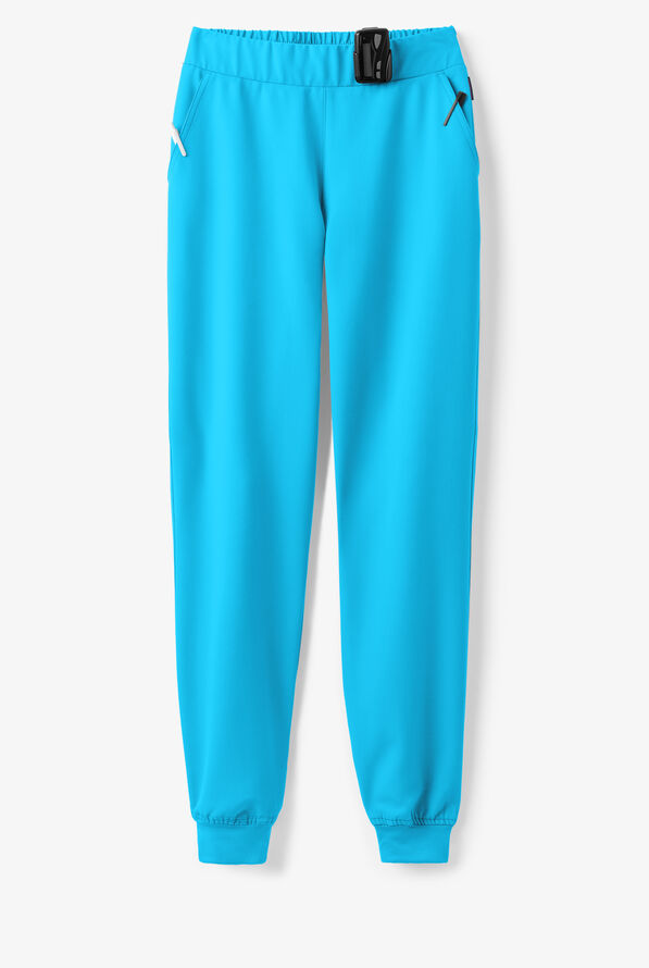MOVEMENT by Butter-Soft Vega Women's 5-Pocket Flat Front Jogger STRETCH Scrub Pants - Tall - Turquoise - 5