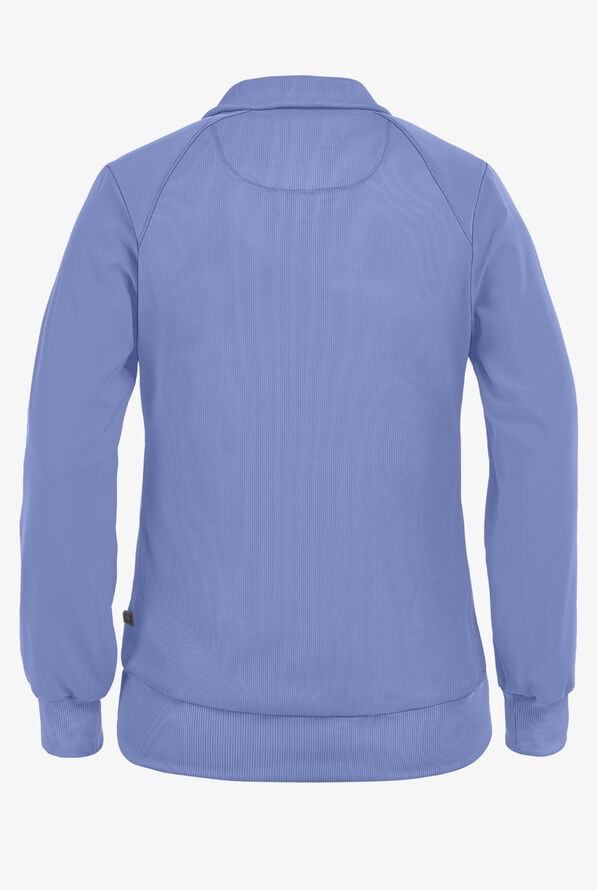 Infinity Women's 2-Pocket STRETCH Warm-Up Scrub Jacket - Ceil Blue - 3