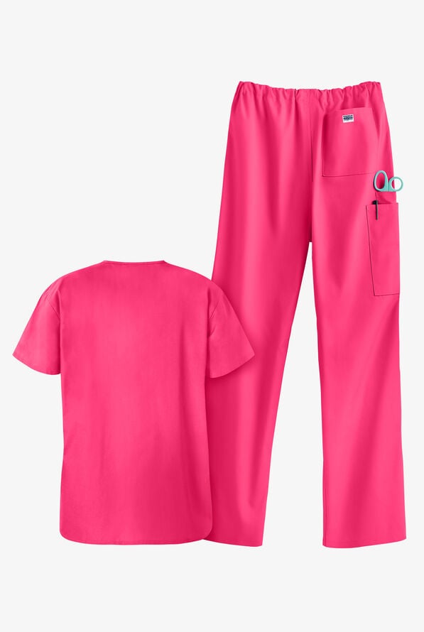 Strictly Scrubs Unisex Scrub Set - Fuchsia - 2