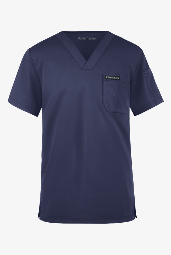 Advantage STRETCH Men's 4-Pocket V-Neck Scrub Top - Navy - 1