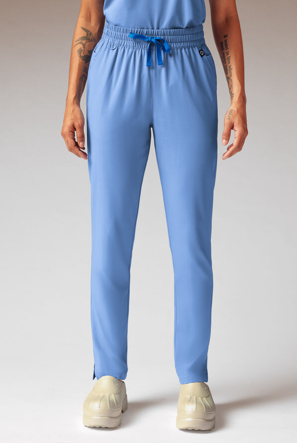 Hypothesis A-D All Duty Women’s 6-Pocket Slim Straight-Leg Scrub Pant - Ceil Blue - 1
