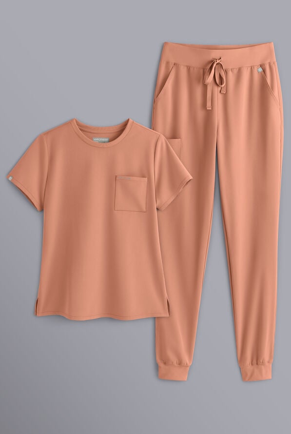 Hypothesis Women's Crew Neck & Jogger Scrub Set - Earth - 1