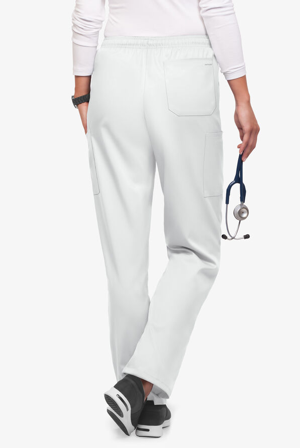 UA Flex2 Unisex 6-Pocket Pull-On Cargo STRETCH Scrub Pants - White - 3