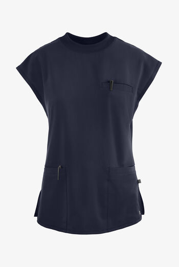 Infinity Women's 4-Pocket STRETCH Dolman Sleeve Rib-Knit Mock Neck Scrub Top