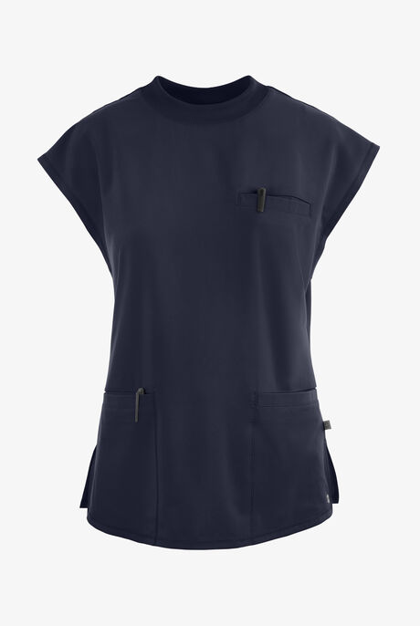 Infinity Women's 4-Pocket STRETCH Dolman Sleeve Rib-Knit Mock Neck Scrub Top