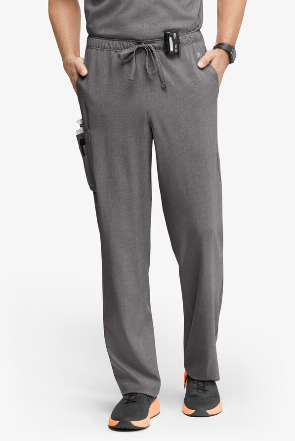 Easy STRETCH Morgan Unisex 5-Pocket Drawstring Scrub Pants - Graphite Heather - 1