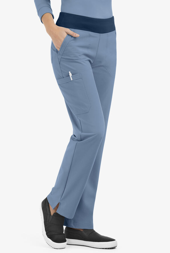 Pantalón médico Easy STRETCH tall Sienna estilo yoga con 5 bolsillos para mujer - Indigo Batik/Navy - 1