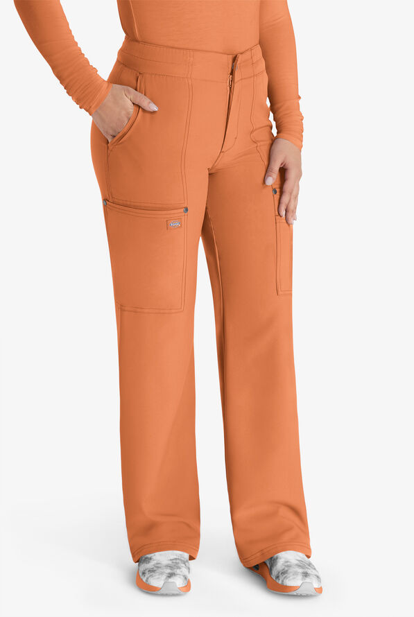 Dickies EDS NXT Women's 5-Pocket Straight Leg Cargo Scrub Pants - Ginger Glow - 1