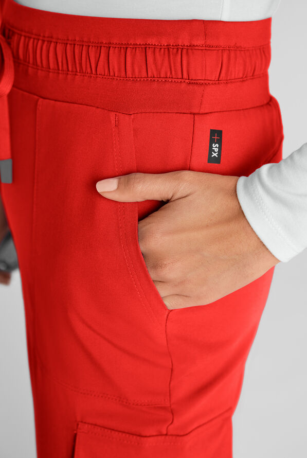 Grey's Anatomy by Barco Emerge Parker Women's 4-Pocket STRETCH Fit & Flare Scrub Pants - Sunset Orange - 6