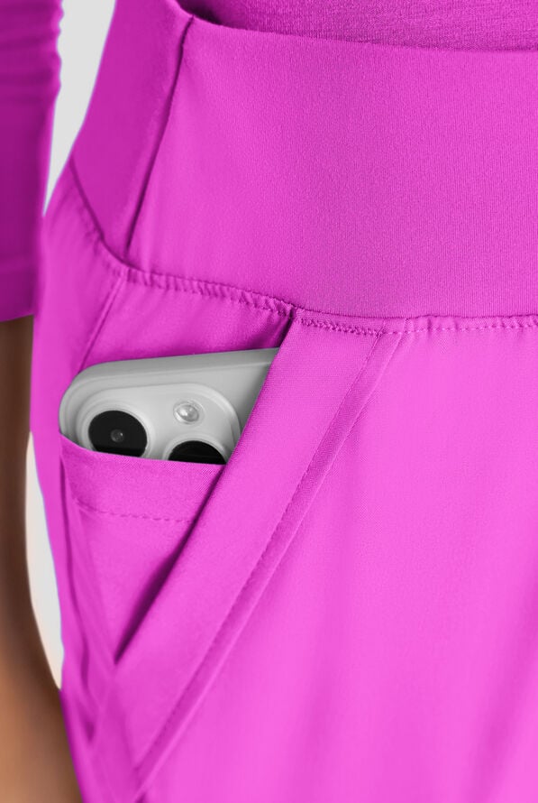 Easy STRETCH Sydney Women's Flare Leg Scrub Pants &ndash; 2-Piece Jumpsuit Bottom - Electric Fuchsia - 3