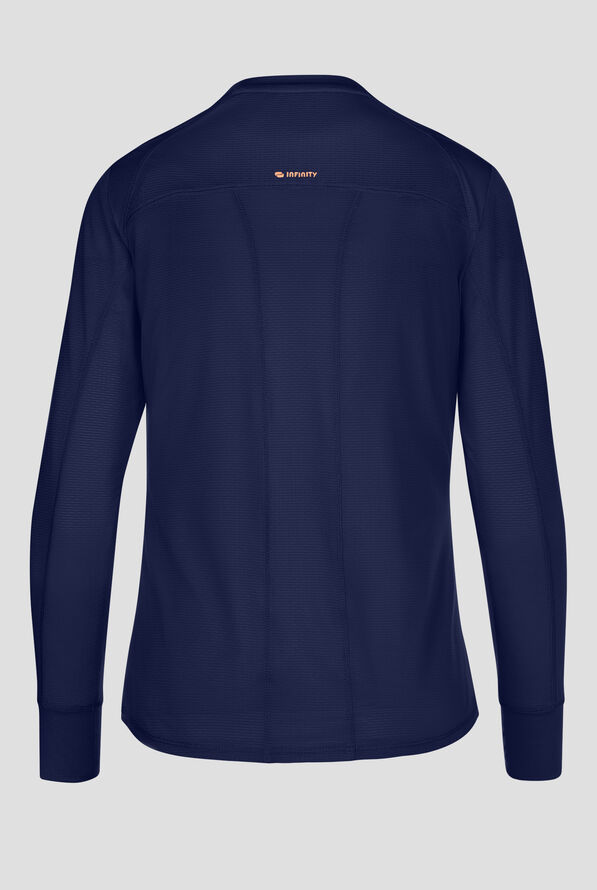 Camiseta médica Infinity GNR8 Stylized Performance STRETCH con costuras en contraste para mujer - Navy - 2