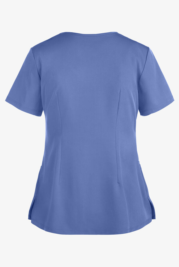 HH Works by Healing Hands Monica Women's 4-Pocket STRETCH V-Neck Scrub Top - Ceil Blue - 3