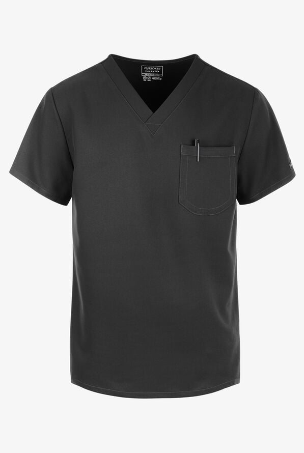 Cherokee Workwear Originals Ultra Unisex 1-Pocket V-Neck Scrub Top - Black - 1
