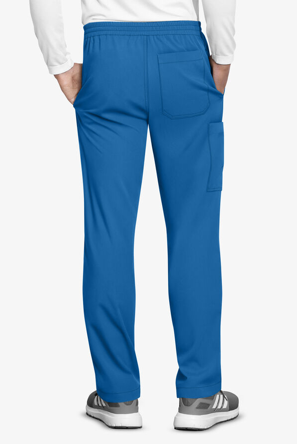 Motion by Barco Men's 4 Pocket Elastic Waistband Drawstring Cargo Scrub Pant - Royal - 2