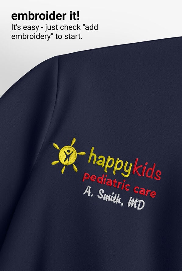 koi Essentials Athena Women's 5-Pocket Zip Front Scrub Jacket - Navy - 3