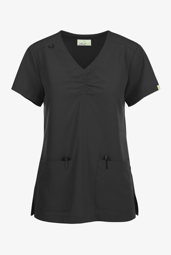 Planet koi Enik Women's 2-Pocket STRETCH Rouched V-Neck Scrub Top