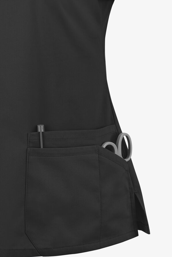 Dickies EDS Signature Women's 6-Pocket Contemporary Fit V-Neck Scrub Top - Black - 3