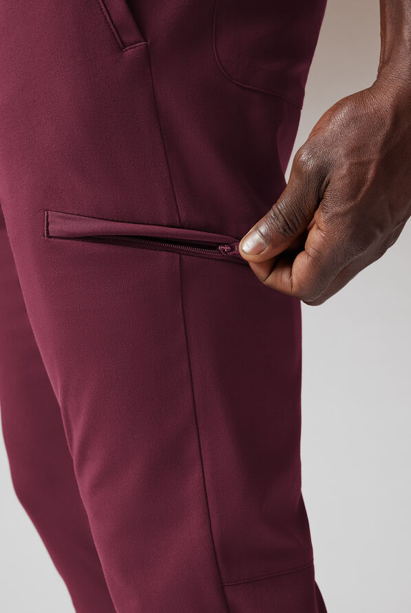 Pantalón médico Hypothesis S-A Shift Adaptive con piernas pitillo y 6 bolsillos para hombre - Wine - 6