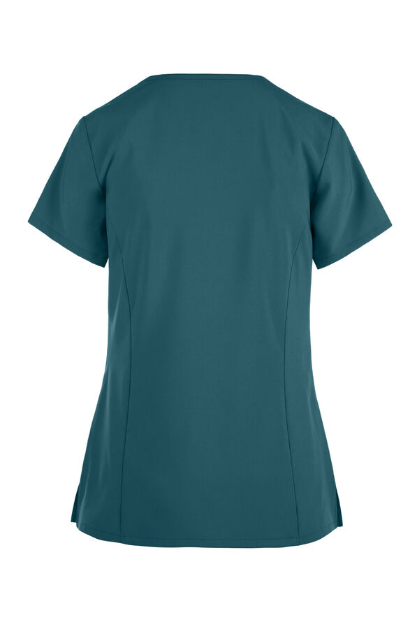 Dickies EDS Essentials Women's 2-Pocket STRETCH V-Neck Scrub Top - Caribbean Blue - 2