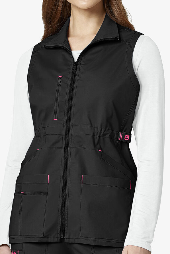Wink WonderFLEX Essential Utility Zip Front Vest, Stretch Scrub Vests
