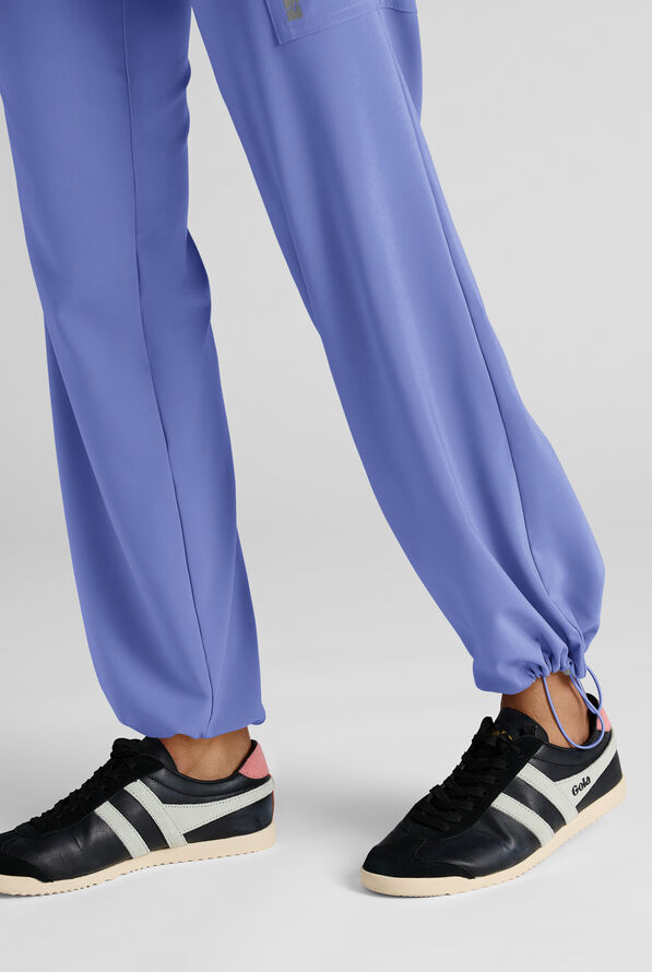 Easy STRETCH Ayo Women's 10-Pocket Cargo Scrub Pants - Petite - Ceil Blue - 6