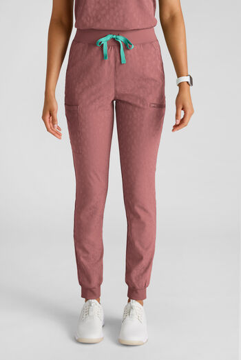 Pantalón médico Easy STRETCH Jacquard Olivia estilo jogger con piernas delgadas y 7 bolsillos para mujer