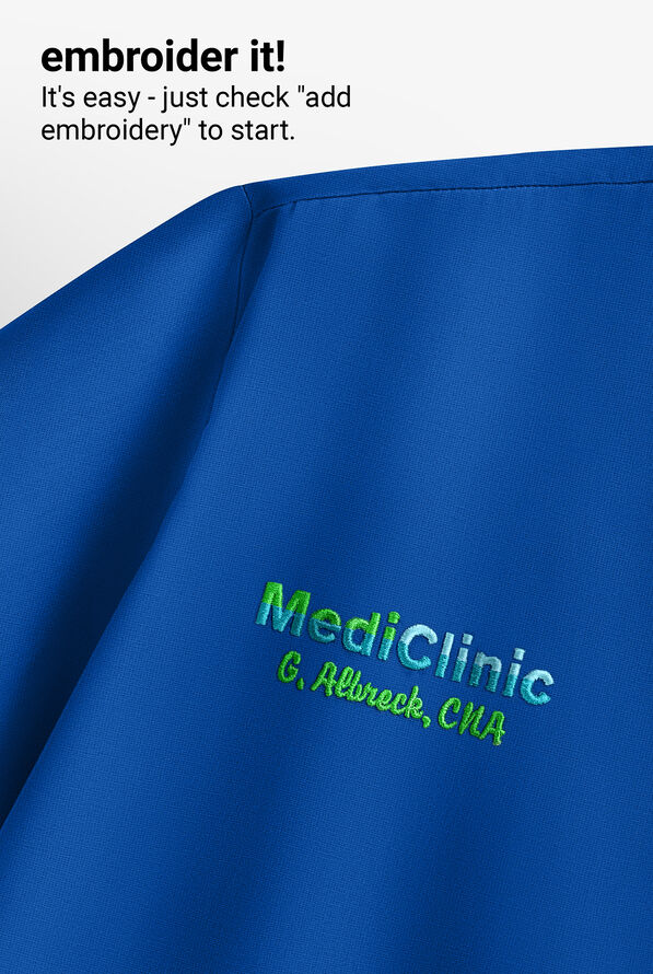 Camiseta médica Maevn Matrix STRETCH rica en algodón con mangas largas para mujer - Royal - 3