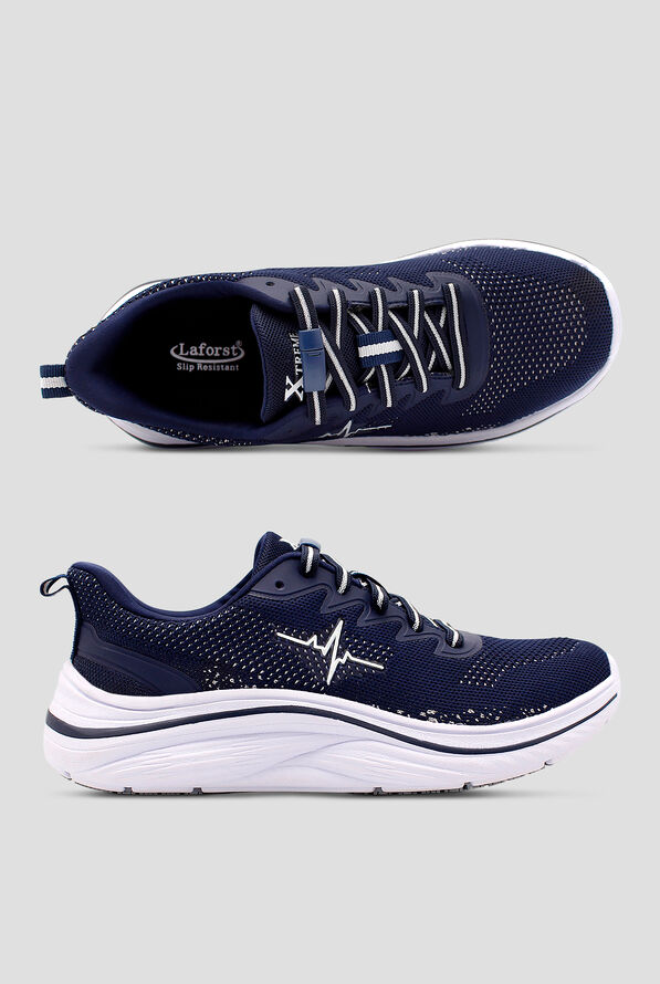 LaForst Women's Extreme Comfort Slip-Resistant Gliders Heartbeat Navy Bungee Athletic Shoes - null - 1