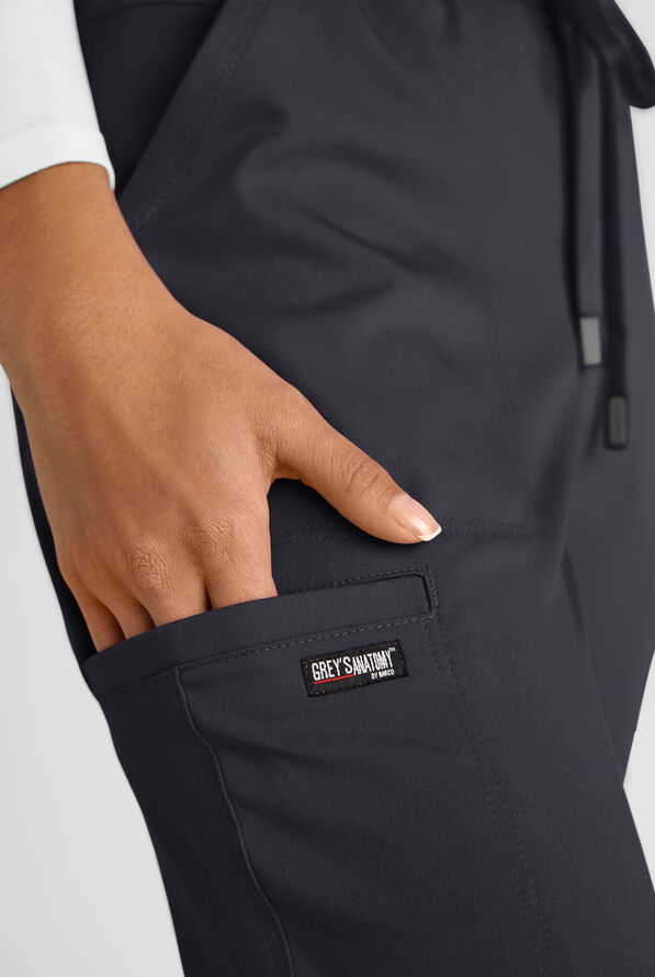 Grey's Anatomy by Barco Emerge Rylee Women's 6-Pocket STRETCH Mid Rise Jogger Scrub Pants - Steel Gray - 3