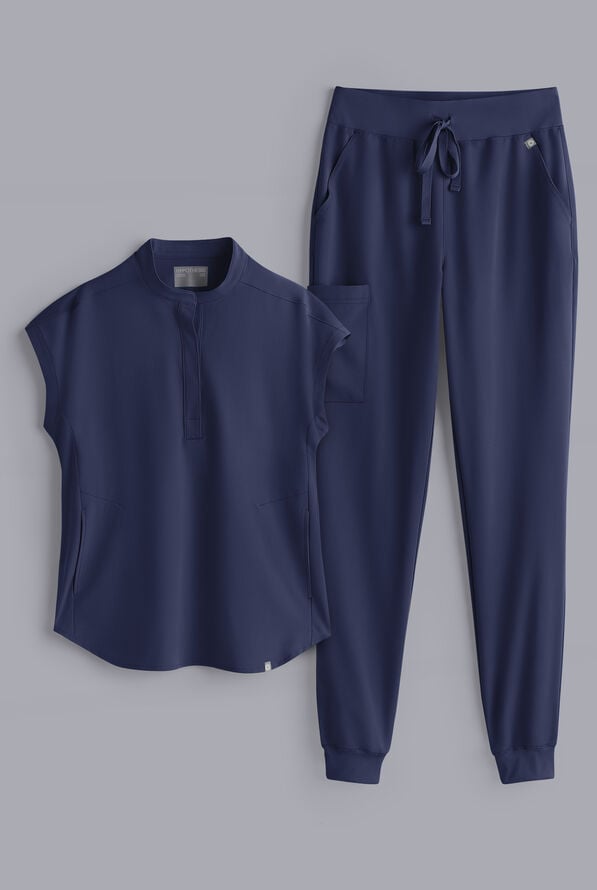 Conjunto de uniforme médico Hypothesis estilo jogger con mangas dolmán para mujer - Navy - 1