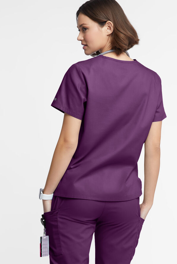Butter-Soft Originals Women's 2-Pocket V-Neck Scrub Top - Eggplant - 3