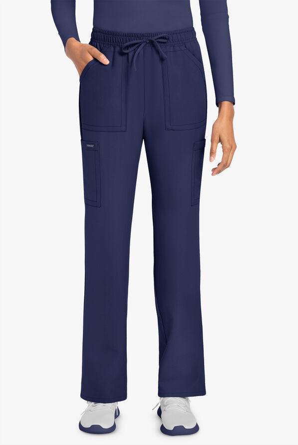 Cherokee Workwear Originals Ultra Women's 4-Pocket Drawstring Cargo Scrub Pants - Navy - 1