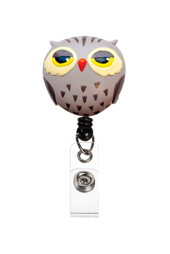 Prestige Deluxe Retracteze&trade; Owl Button Snap ID Badge Holder - null - 1