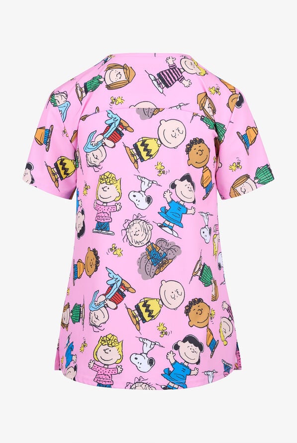 Peanuts by Funscrubs Women's 2-Pocket STRETCH V-Neck Print Scrub Top - null - 2