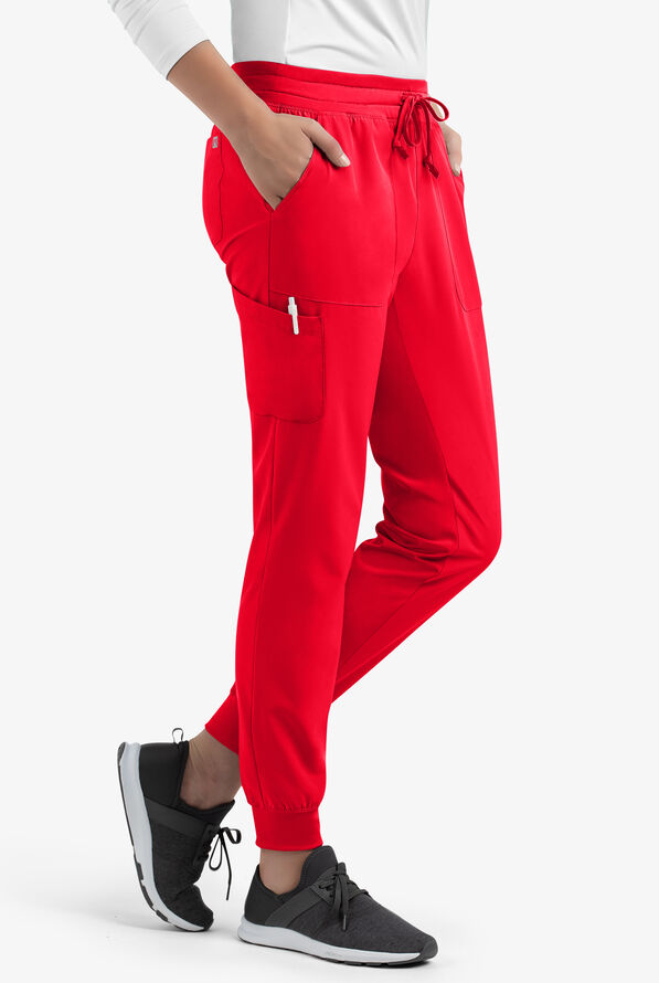 Maevn Matrix UA Exclusive Women's 5-Pocket STRETCH Jogger Scrub Pants - Red - 3