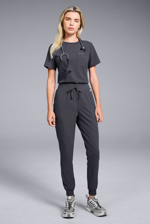 Hypothesis Women's Crew Neck & Jogger Scrub Set - Pewter - 5