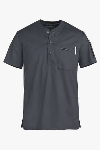 Advantage STRETCH Men's 2-Pocket Short Sleeve Henley Scrub Top