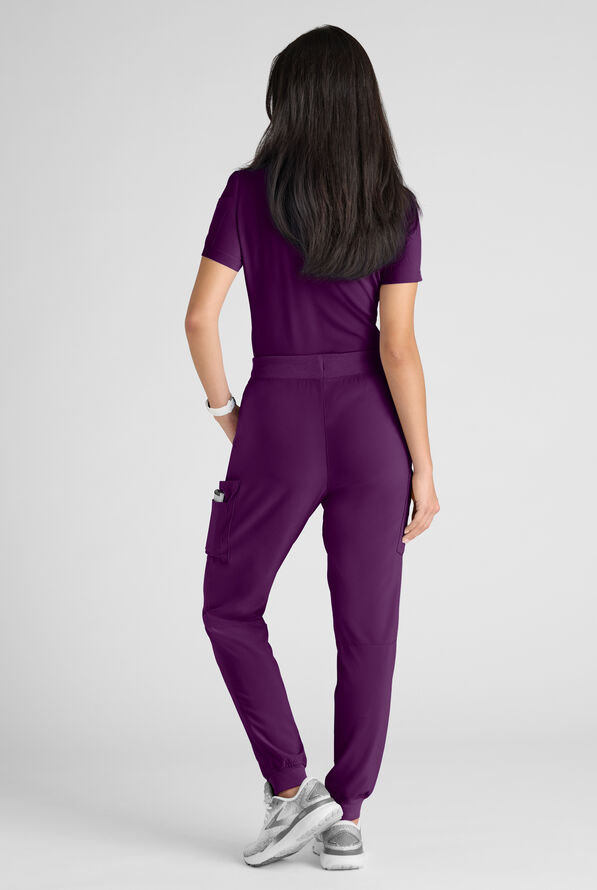 Conjunto de uniforme m&eacute;dico Easy STRETCH con 10 bolsillos para mujer - Eggplant - 3
