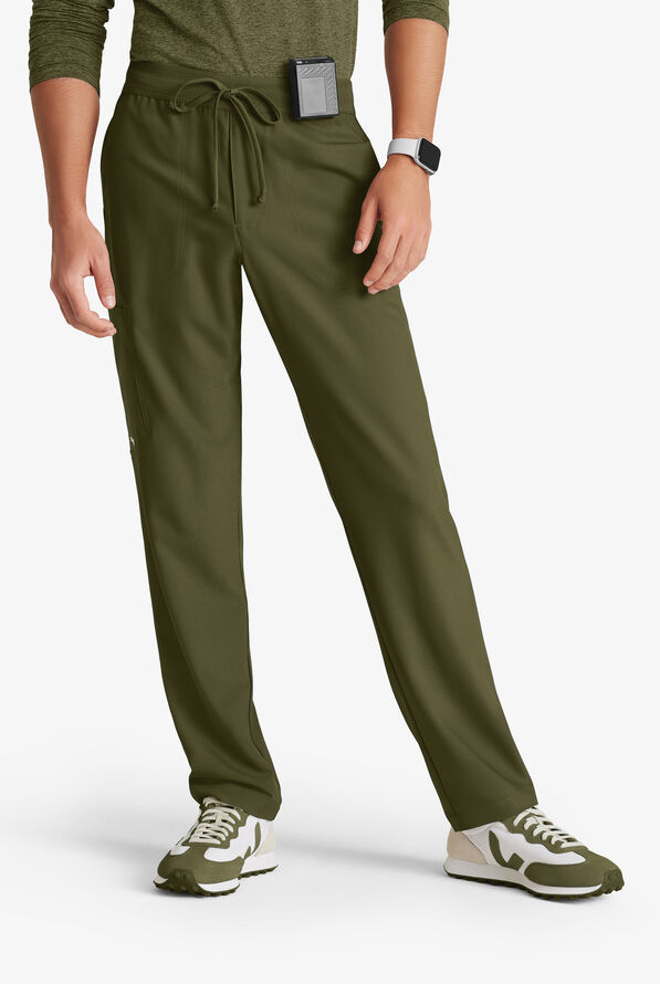 Grey's Anatomy by Barco Evolve STRETCH Highland Men's 5-Pocket Slim Leg Cargo Scrub Pants - Fern - 1