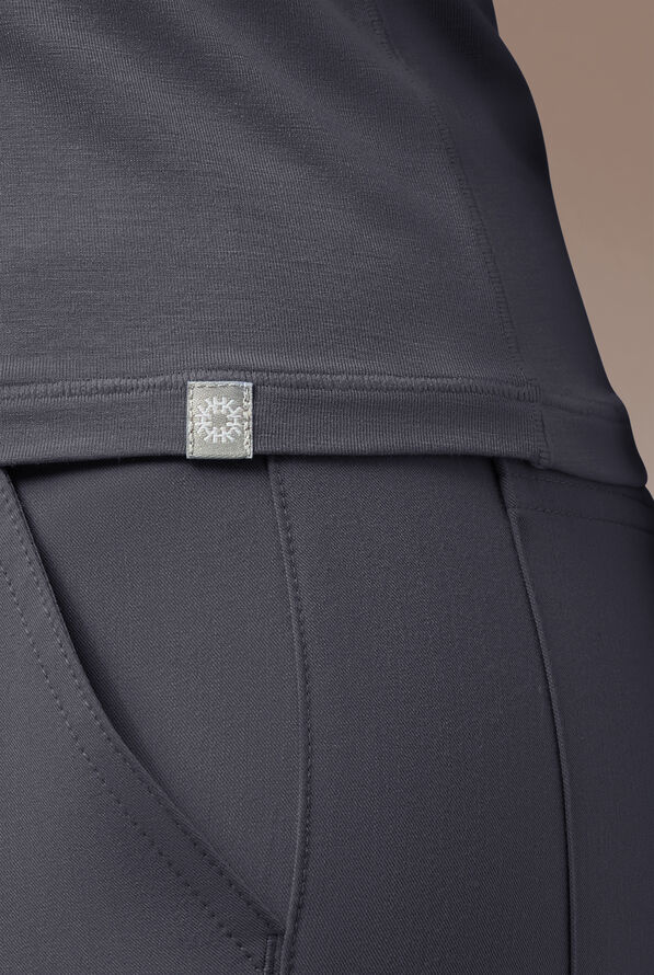 Hypothesis Inner K Women's STRETCH Long Sleeve Mock Neck Knit Underscrub - Pewter - 4