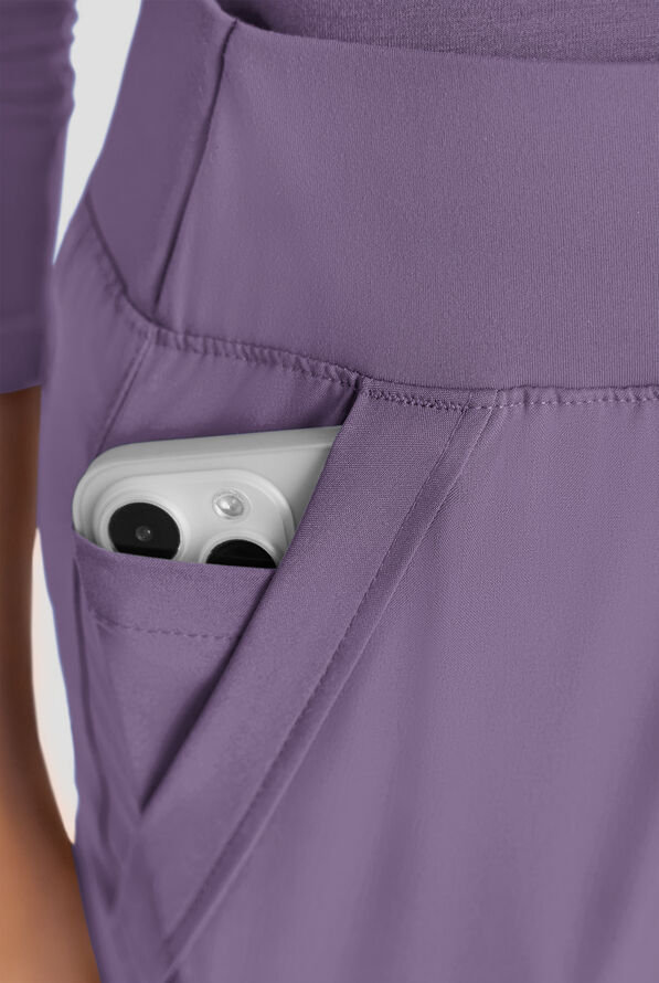 Pantalón médico Easy STRETCH Sydney con piernas acampanadas y 5 bolsillos para mujer - Purple Dusk - 3