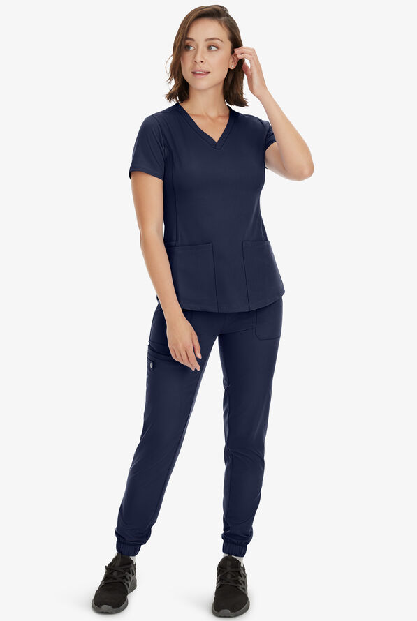 Pantal&oacute;n m&eacute;dico HH Works by Healing Hands Rene STRETCH estilo jogger cargo con 5 bolsillos para mujer - Navy - 4