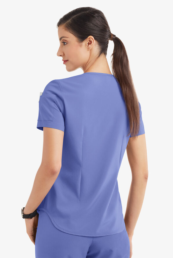Conjunto de uniforme m&eacute;dico Tafford Active Stretch con 7 bolsillos para mujer - Ceil Blue - 4