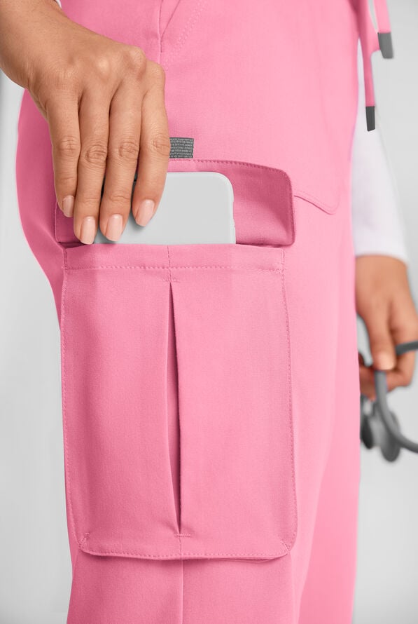 Pantal&oacute;n m&eacute;dico Grey's Anatomy by Barco Emerge Parker STRETCH con piernas anchas estilizadas y 4 bolsillos para mujer - Glow Pink - 5