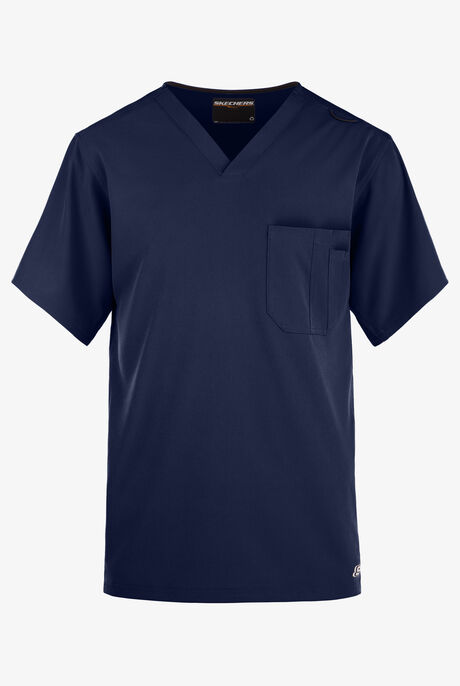 Skechers by Barco Structure Men's 1-Pocket STRETCH V-Neck Scrub Top