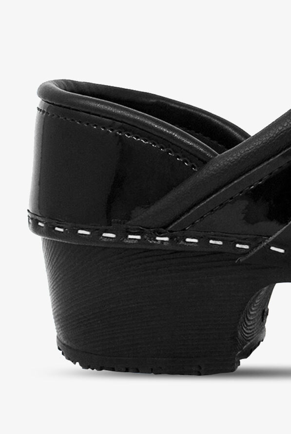 C&C Sweden Women's Classic Patent Leather Nursing Clogs - Black Diamonds - 2