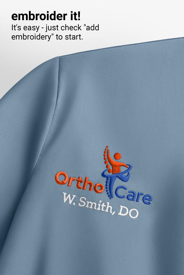 Butter-Soft STRETCH Women's 4-Pocket V-Neck Scrub Top - Indigo Batik - 5