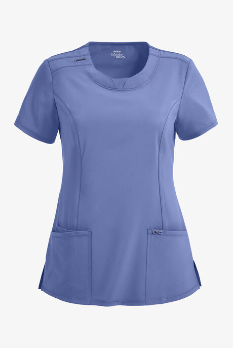 Infinity Women's 3-Pocket STRETCH Round Neck Scrub Top